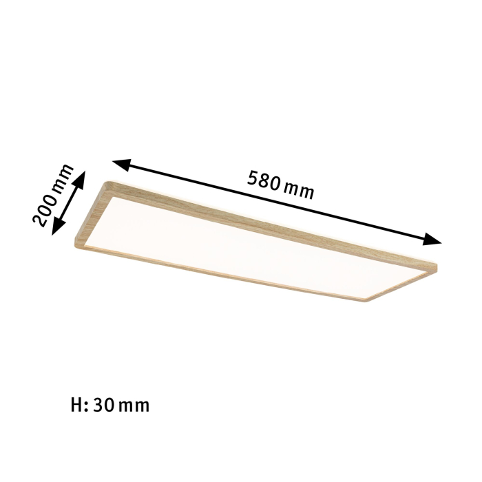 Panou LED Atria Shine, IP44, dreptunghiular, 560x200mm, 15,2W, 2030lm, 3000 - 6500K, lemn [2]