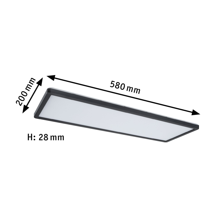 Panou LED Atria Shine, IP44, dreptunghiular, 560x200mm, 15,2W, 2030lm, 3000 - 6500K, negru [7]