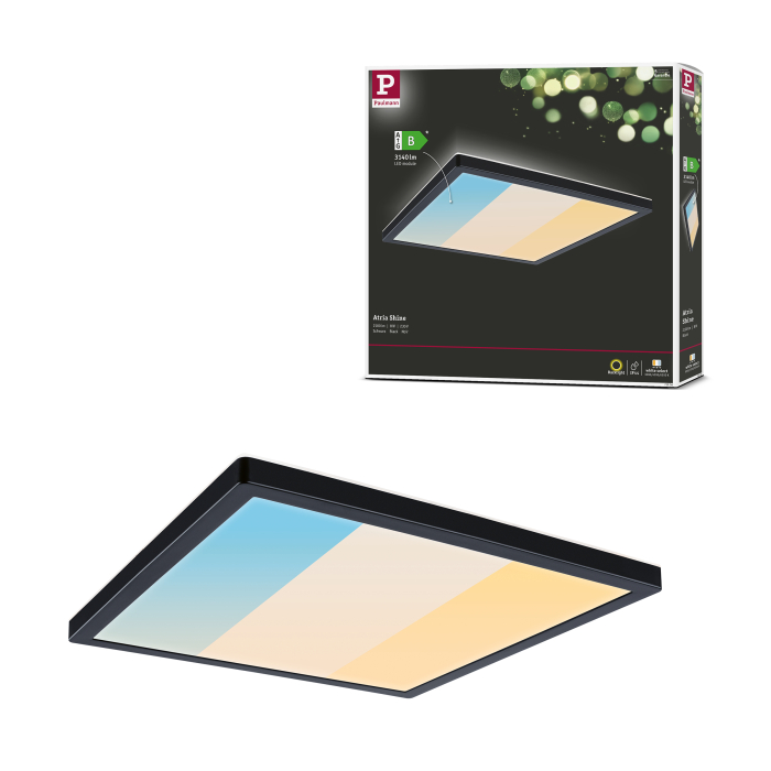 Panou LED Atria Shine, IP44, pătrat, 15,7W, 2100lm, 3000 - 6500K, negru [7]