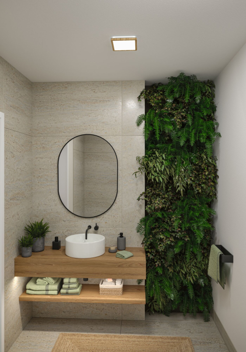 Panou LED Atria Shine, IP44, pătrat, 190x190mmm 8W, 1160lm, 3000 - 6500K, lemn [3]