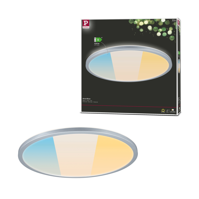 Panou LED Atria Shine, IP44, rotund, 298mm, 14,8W, 2250lm, 3000 - 6500K, crom mat [4]