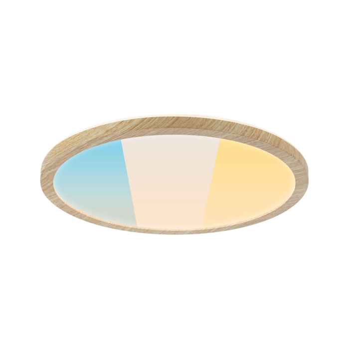 Panou LED Atria Shine, IP44, rotund, 298mm, 14,8W, 2250lm, 3000 - 6500K, lemn [2]