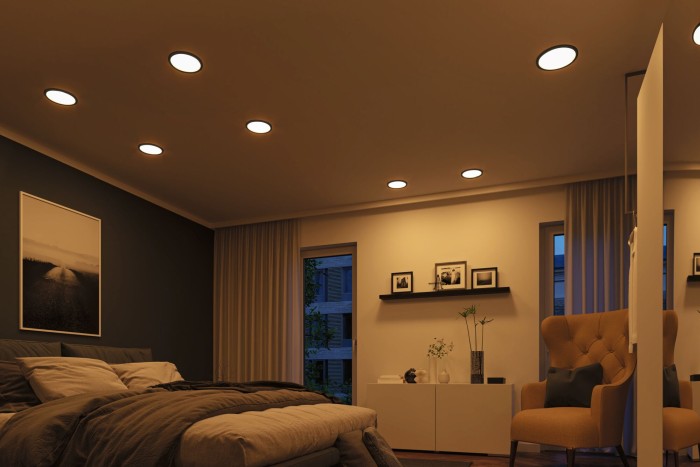 Panou încastrabil Areo VariFit LED, Dim to Warm, IP44, rotund, 230mm, 2000 - 4000K, negru, cu flux luminos variabil [6]