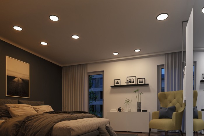 Panou încastrabil Areo VariFit LED, Dim to Warm, IP44, rotund, 230mm, 2000 - 4000K, negru, cu flux luminos variabil [7]