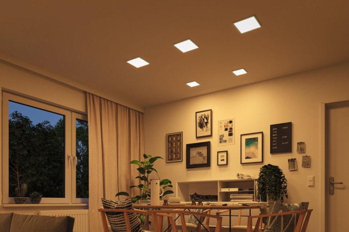 Panou încastrabil Areo VariFit LED, Dim to Warm, IP44, pătrat, 175x175mm, 2000 - 4000K, crom mat, cu flux luminos variabil [8]