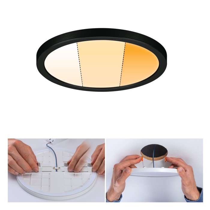 Panou încastrabil Areo VariFit LED, Dim to Warm, IP44, rotund, 175mm, 2000 - 4000K, negru, cu flux luminos variabil [2]