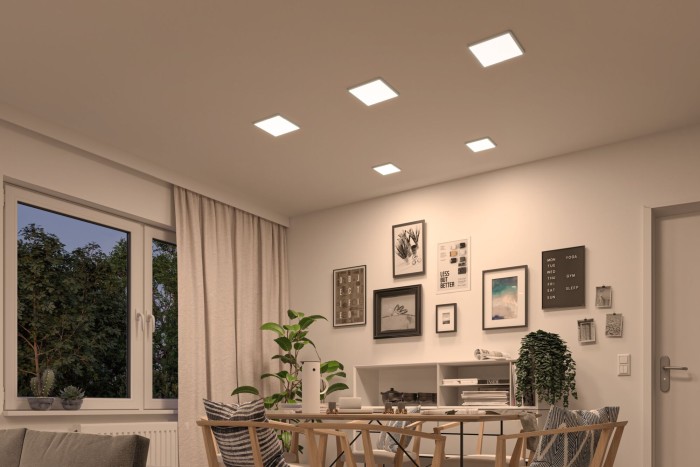 Panou încastrabil Areo VariFit LED, Dim to Warm, IP44, pătrat, 175x175mm, 2000 - 4000K, crom mat, cu flux luminos variabil [6]