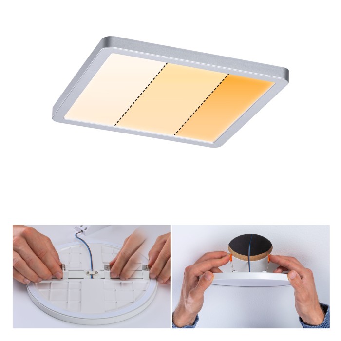 Panou încastrabil Areo VariFit LED, Dim to Warm, IP44, pătrat, 175x175mm, 2000 - 4000K, crom mat, cu flux luminos variabil [2]