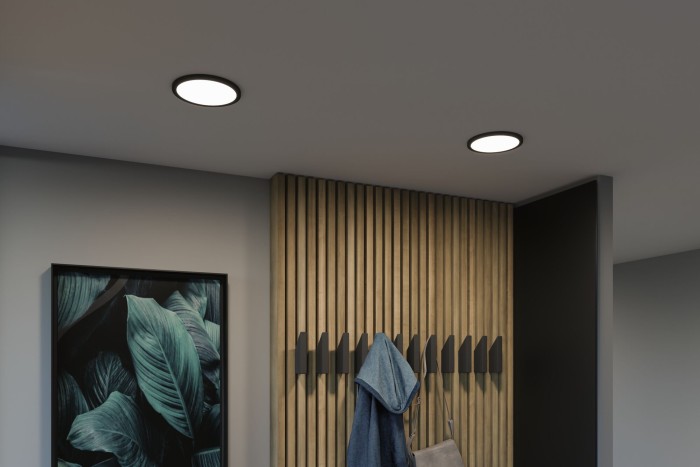 Panou încastrabil Areo VariFit LED IP44 rotund, 175mm, 4000K, negru, cu flux luminos variabil [10]