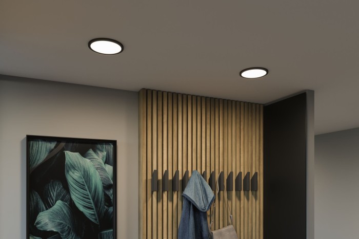 Panou încastrabil Areo VariFit LED IP44 rotund, 175mm, 3000K, negru, cu flux luminos variabil [9]