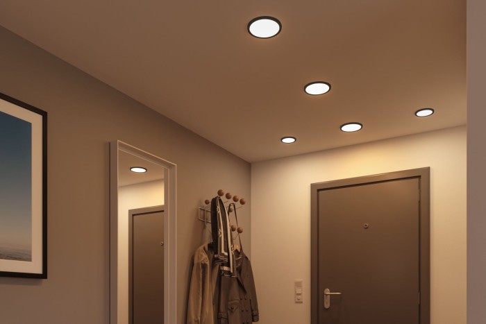 Panou încastrabil Areo VariFit LED IP44 rotund, 175mm, 3000K, negru, cu flux luminos variabil [11]