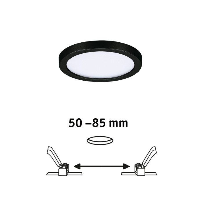 Panou încastrabil Areo VariFit LED, IP44, rotund, 118mm, 3000K, negru [2]