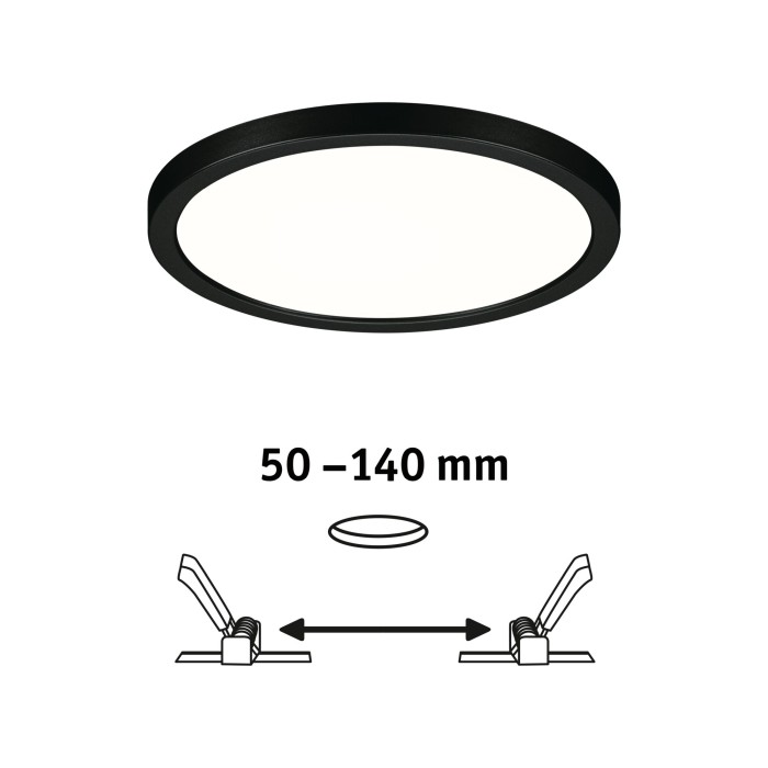 Panou încastrabil Areo VariFit LED, IP44, rotund, 175mm, 4000K, negru [2]