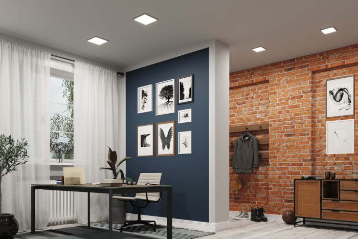 Panou încastrabil Areo VariFit LED Smart Home Zigbee, IP44, pătrat, 175x175mm, negru, cu temperatură de culoare variabilă [13]