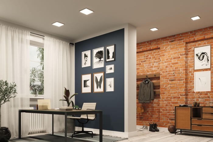 Panou încastrabil Areo VariFit LED Smart Home Zigbee, IP44, pătrat, 175x175mm, negru, cu temperatură de culoare variabilă [12]