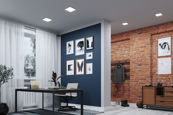 Panou încastrabil Areo VariFit LED Smart Home Zigbee, IP44, pătrat, 175x175mm, negru, cu temperatură de culoare variabilă [11]