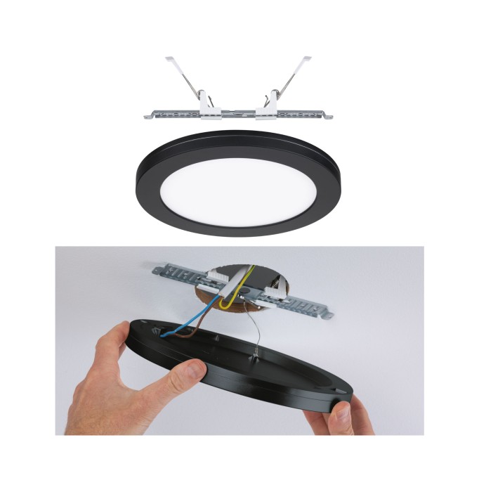 Panou încastrabil LED 2 în1, Cover-it,  rotund, 225mm, 1200lm, 4000K, negru [9]