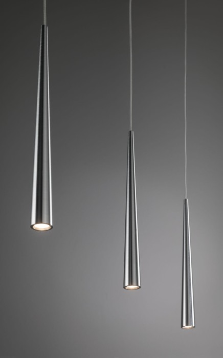 Pendul cu trei fire textile gri Gutta LED 3x7W aluminiu periat 230V metal [5]