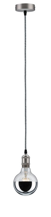 Pendul Ketil cu fir textil gri E27 2m max 1x20W cu soclu și bază gri, silicon-metal 230V [4]
