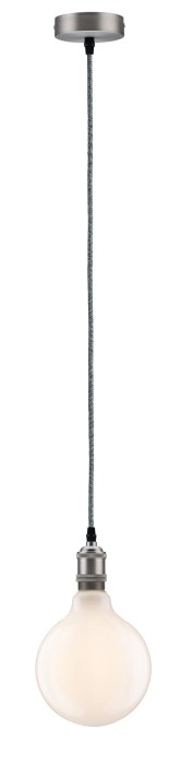 Pendul Ketil cu fir textil gri E27 2m max 1x20W cu soclu și bază gri, silicon-metal 230V [5]