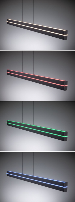 Pendul LED Raiko, RGBW+, cu flux luminos variabil, 2300lm / 370lm, 19W / 6W, negru [7]