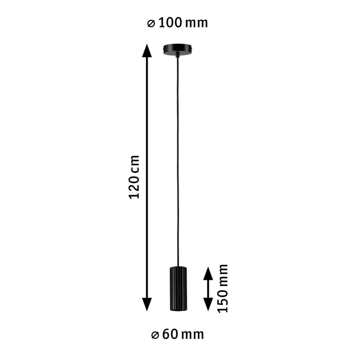 Pendul Lirena, GU10, max. 10W, negru mat, metal [7]