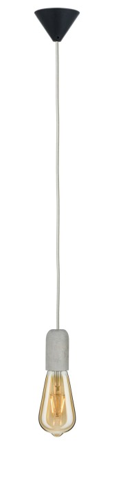 Pendul Neordic Jano cu fir textil gri max1x20W E27 cu soclu gri din beton și bază neagră din plastic 230V [4]