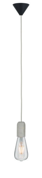 Pendul Neordic Jano cu fir textil gri max1x20W E27 cu soclu gri din beton și bază neagră din plastic 230V [3]