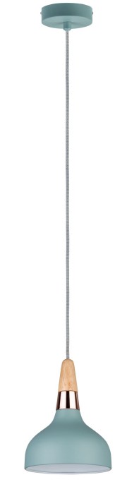 Pendul Neordic Juna cu fir textil 160mm max.1x20W E14 verde deschis/cupru/lemn 230V metal/lemn  [2]