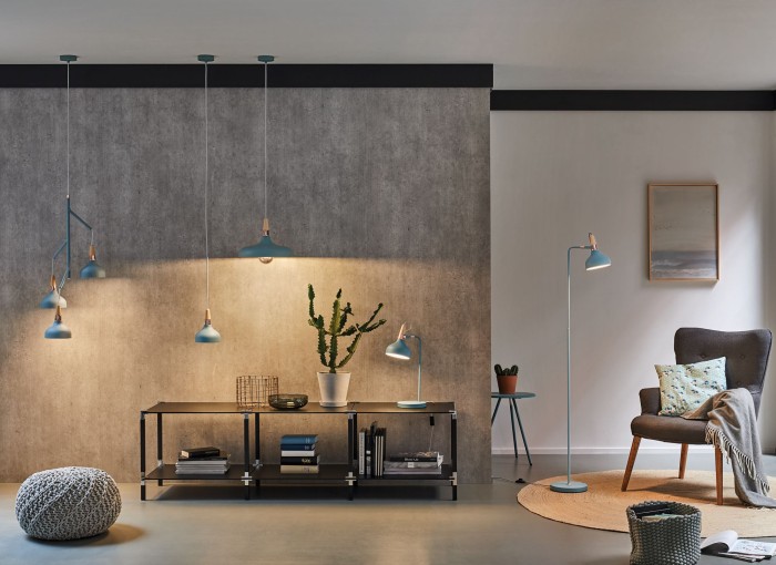 Pendul Neordic Juna cu fir textil 160mm max.1x20W E14 verde deschis/cupru/lemn 230V metal/lemn  [4]