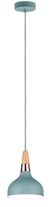 Pendul Neordic Juna cu fir textil 160mm max.1x20W E14 verde deschis/cupru/lemn 230V metal/lemn  [3]