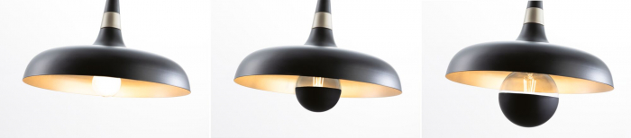 Pendul Neordic Juna, E27, max. 20W, șampanie, negru mat-metal, flux luminos variabil [3]