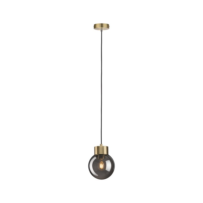 Pendul Neordic Linja cu fir textil max1x20W E27 sticlă afumată/alamă 230V oglindă/sticlă/metal [4]