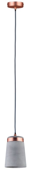 Pendul Neordic Stig cu fir textil negru max.1x20W E27 gri/cupru mat 230V beton/metal [2]