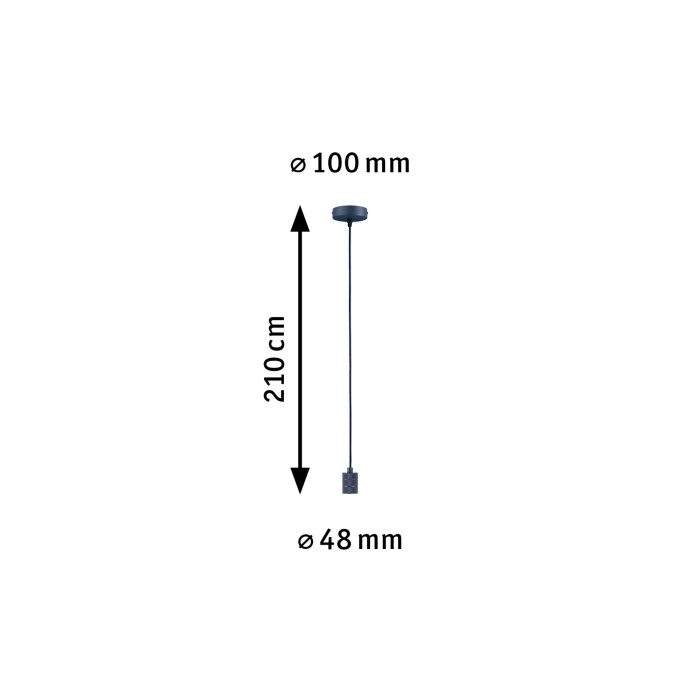 Pendul Neordic Tilla max1x60W E27,  albastru închis, 230V, textil/metal [7]
