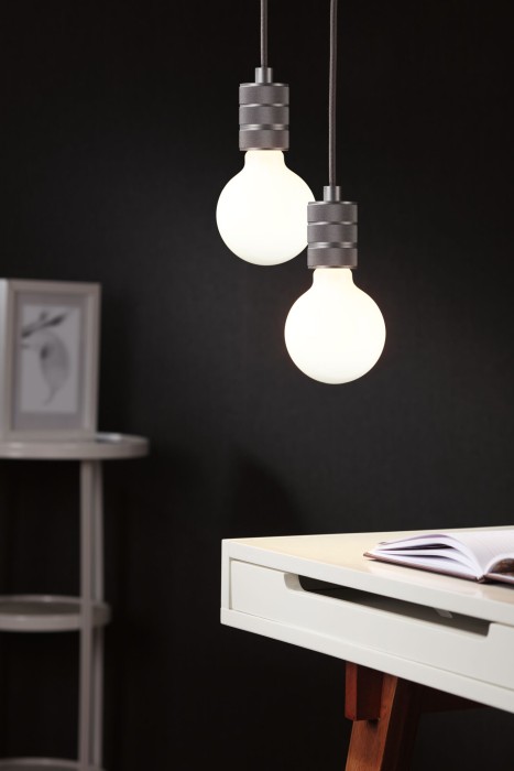 Pendul Neordic Tilla max1x60W E27,  gri aluminiu, 230V, textil/metal [8]