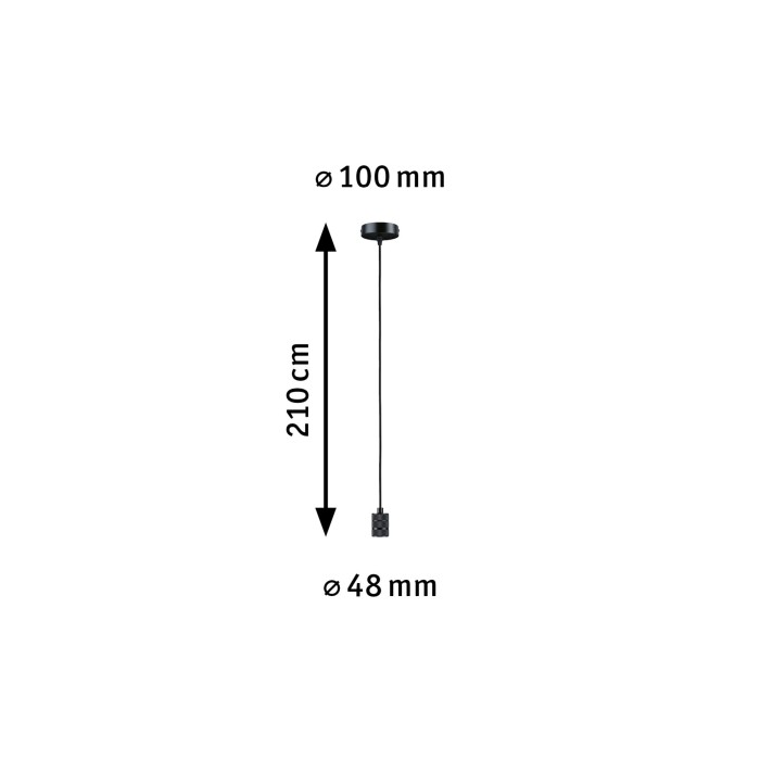 Pendul Neordic Tilla max1x60W E27,  negru grafit, 230V, textil/metal [7]