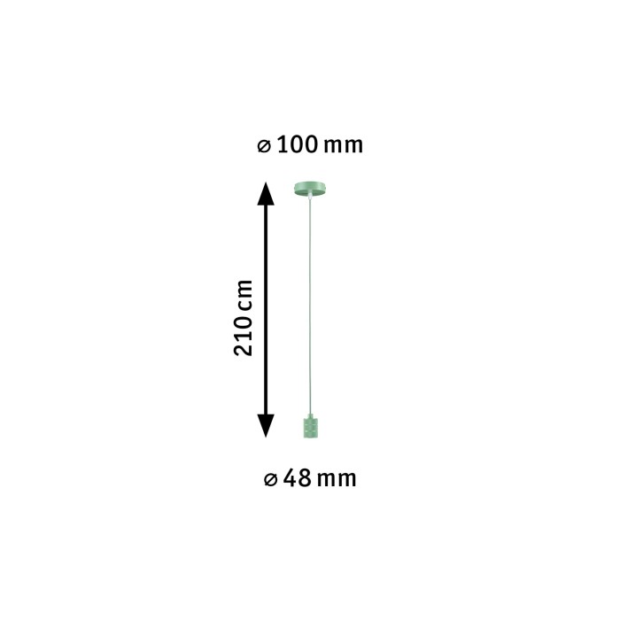 Pendul Neordic Tilla max1x60W E27,  verde deschis, 230V, textil/metal [7]