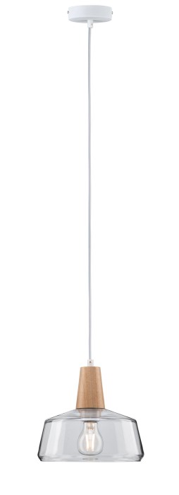 Pendul Neordic Yva cu fir textil max1x20W E27 clar/lemn 230V sticlă/lemn [2]