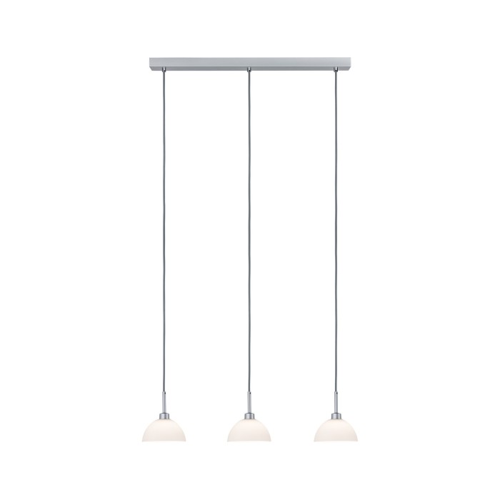 Pendul Parana cu trei fire textile gri, max.3x40W GU10 alb/crom mat 230V sticlă/metal [2]