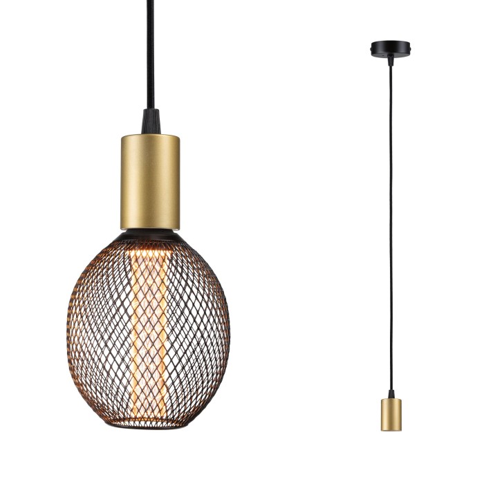 Pendul Ravi, IP44, E27, max. 60W, negru mat/auriu [5]