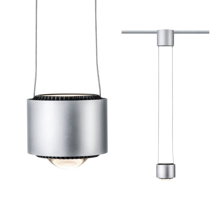 Pendul URail Aldan 1x13W crom mat/negru 230V metal/plastic, flux luminos variabil [1]