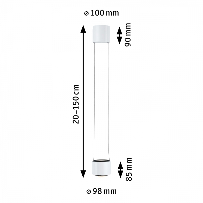 Pendul URail LED Aldan, 850lm / 460lm, 8,5W, 3000K, 230V, alb Signal, flux luminos variabil [8]