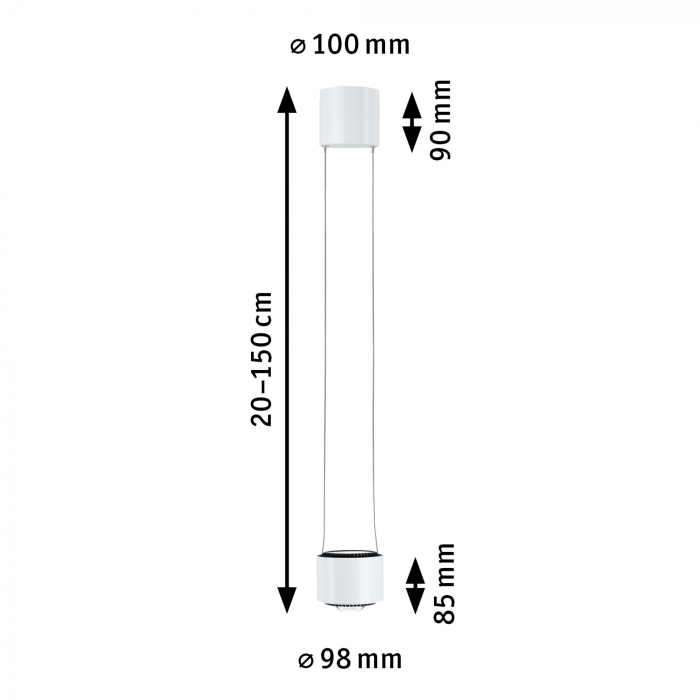 Pendul URail LED Aldan, 930lm / 530lm, 8,5W, 4000K, 230V, alb Signal, flux luminos variabil [8]