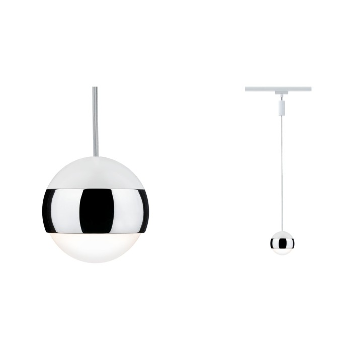 Pendul URail LED Capsule II 1x6W alb/crom 230V metal/plastic, cu flux luminos variabil [1]