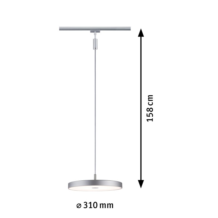 Pendul URail LED Hildor, 850lm, 15W, 3000K, 230V, crom mat, cu flux luminos variabil [6]