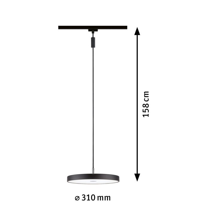 Pendul URail LED Hildor, 850lm, 15W, 4000K, 230V, negru mat, cu flux luminos variabil [8]