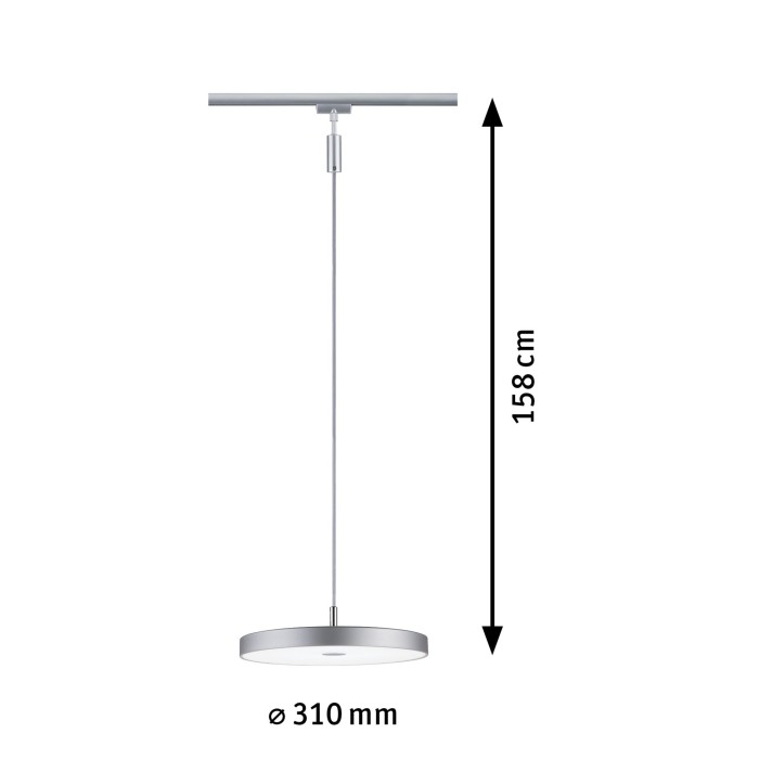 Pendul URail LED Hildor, 850lm, 15W, 4000K, 230V, crom mat, cu flux luminos variabil [8]