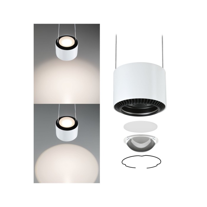 Pendul pentru șină Urail, Aldan 13W alb/negru 230V, metal, cu flux luminos variabil [2]