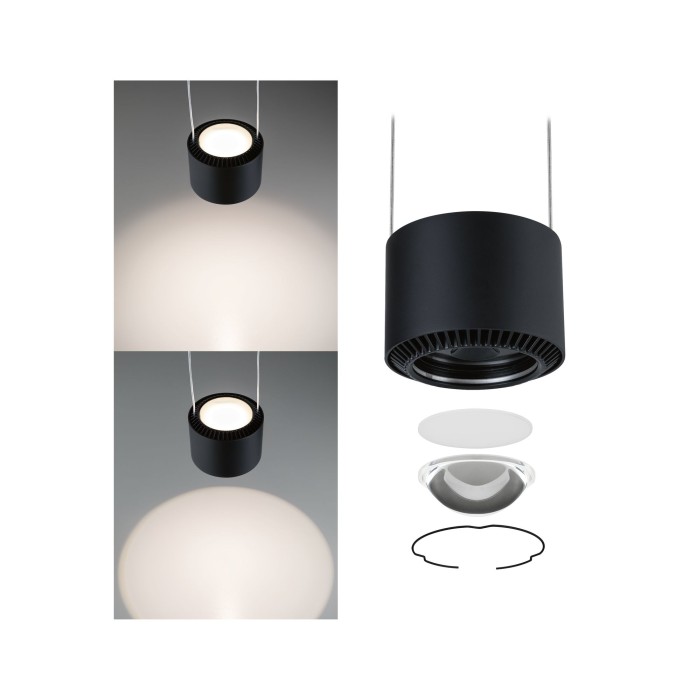 Pendul pentru șină Urail, Aldan 13W negru/negru 230V, metal, cu flux luminos variabil [2]